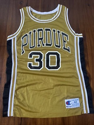 Camiseta deportiva de baloncesto Purdue Boilermakers Gold Champion NCAA 30 talla 42 vintage Foto 1 de 4