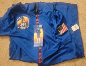Briefly Stated NASA Hooded Romper Mens Size Medium Blue Jumpsuit Shorts - Picture 1 of 9