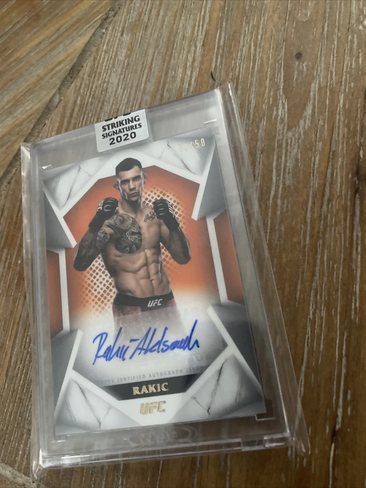 2020 Topps UFC Striking Signatures Aleksandar Rakic Orange /50 Auto - Image 1 of 1