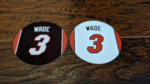 Dwayne Wade Fridge Magnets - Miami Heat Jersey Design - 4 inch size Cover