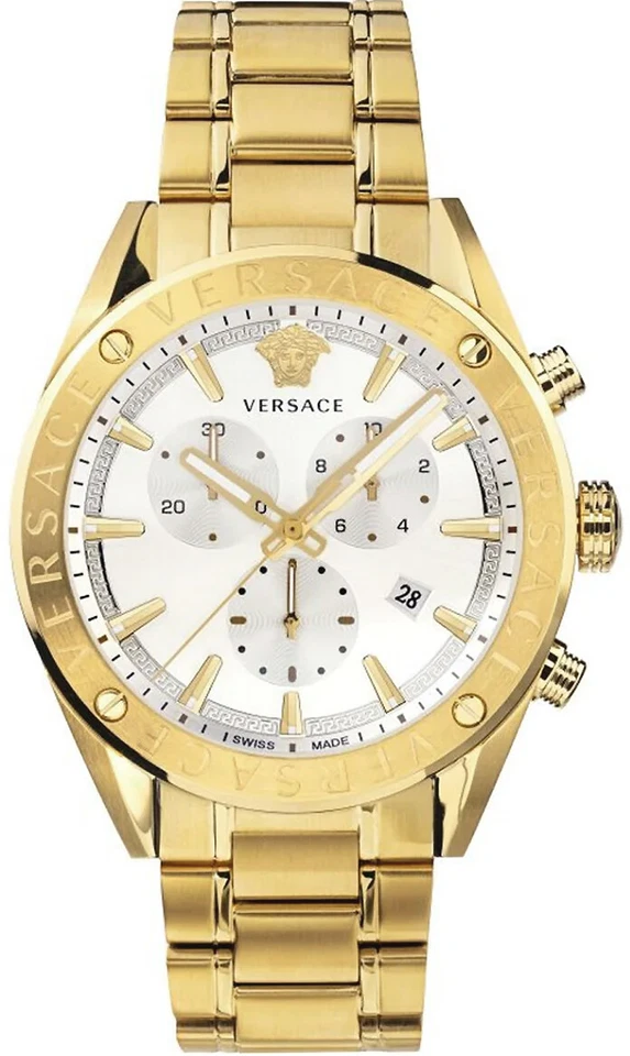 Versace V-Chrono Chronograph Quartz White Dial Men's Watch VEHB00719