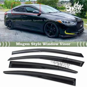 SE ADAPTA A HYUNDAI ELANTRA 2017-2020 ESTILO MUGEN VISERA DE VENTANA PROTECTOR DE LLUVIA DEFLECTOR - Imagen 1 de 6