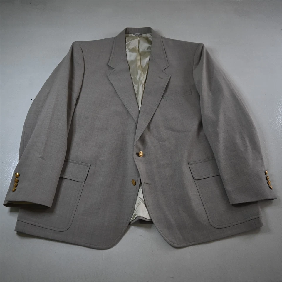 Jaqueta blazer vintage feita nos EUA 56L bege cáqui lúpulo ouro botão casaco esportivo - Imagem 1 de 4