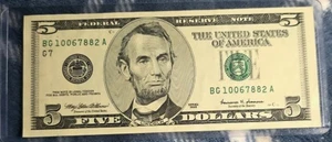 1999A $5 Federal Reserve Note – Lincoln FRN, G7 Chicago, XF Folded - Picture 1 of 2