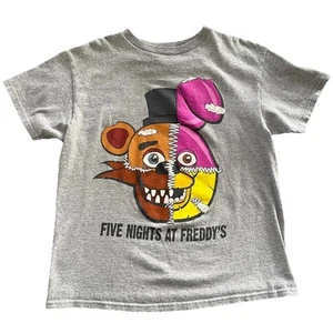 FIVE NIGHTS AT FREDDYS FNAF Gray Unisex T-Shirt Bonnie Foxy Chica S Small Game - Picture 1 of 4
