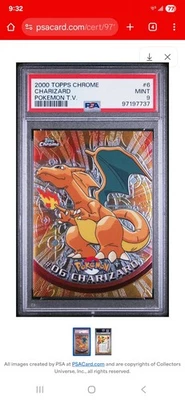 PSA 9 TOPPS CHROME Charizard #6 2000 POKEMON T.V.   - Image 1 of 2