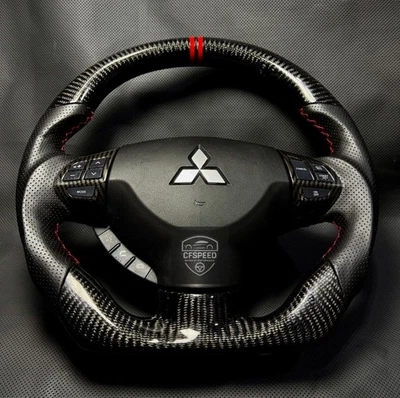 Mitsubishi Lancer Evolution Evo X 2007-2016 Real Carbon Fiber JDM Steering Wheel - Image 1 of 4