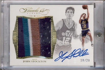 2015-16 Panini Flawless Star Swatch Signatures #SR-JS John Stockton Auto /20 - Image 1 of 2