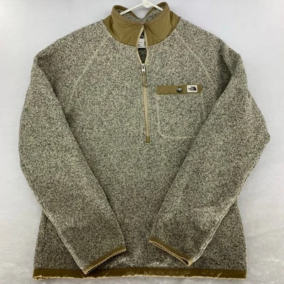 Suéter polar gris tostado con cremallera 1/4 The North Face para hombre talla S Foto 1 de 4