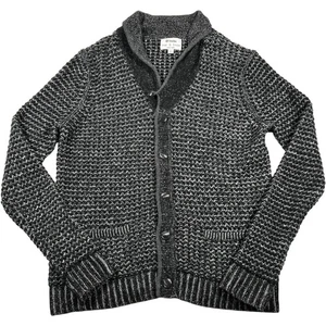 RAG & BONE Neiman Marcus Target Men's Charcoal GrayWool Cardigan Sweater Sz L - Picture 1 of 7