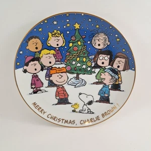 Merry Christmas Charlie Brown 8" Plate Danbury Mint Peanuts Magical Moments - Picture 1 of 16