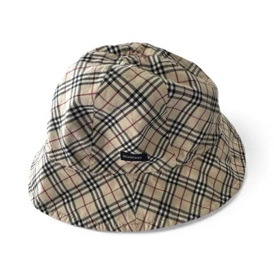 BURBERRY KIDS REVERSIBLE BUCKET HAT NOVA CHECK PLAID RED TODDLER SIZE S - Image 1 of 4