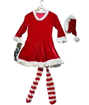 Vacaciones de Navidad Mujer Sra. Claus Disfraz Conjunto L Rojo Vestido Imitación Piel Temporada Foto 1 de 4