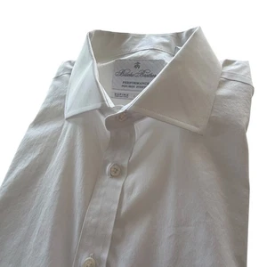 Camisa Brooks Brothers 16.5/34 Milano Fit Rendimiento Sin Hierro Coolmax Blanca - Imagen 1 de 9