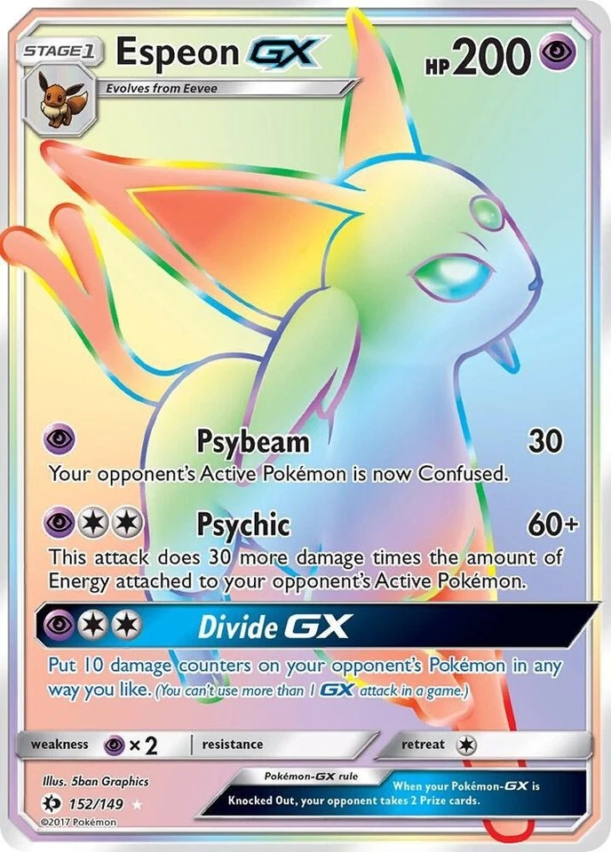 Espeon GX (Secret) 152/149 SM Base Set Holo - Image 1 of 1