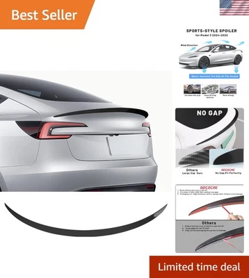 Custom ABS Glossy Black Rear Spoiler for Tesla Model 3 2016-2023 - Easy Install - Imagem 1 de 4