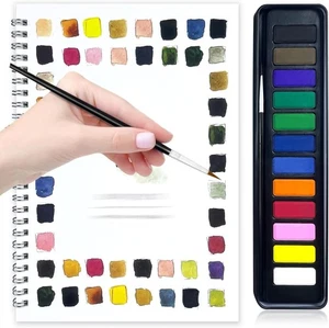 Watercolor Workbook Kits for Beginners,Water Coloring Book Paint Workbook with 1 - Picture 1 of 2