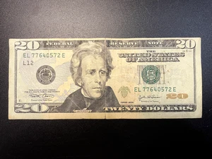 2004 Misaligned Twenty Dollar US Bill (Circulated) - Picture 1 of 5