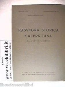 RASSEGNA STORICA SALERNITANA 1938 Monetazione Avori Chiostri Cuccaro Vetere di - Foto 1 di 1