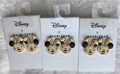 *BAUBLEBAR*X*DISNEY*MICKEY*RATÓN*CABEZA*PASCUA*CONEJITO*POST*BACK*PENDIENTES* Foto 1 de 4