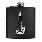 6oz (170ml) 'Candle With Candleholder' Pocket Hip Flask (HP00003201)