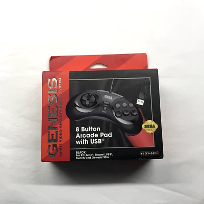 Retro-Bit Official Sega Genesis 8-Button Arcade Pad USB Controller for PC/Mac - Image 1 of 3