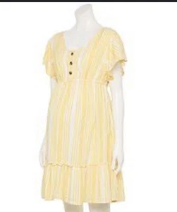 Maternity Sonoma Goods For Life Flutter Sleeve Tiered Dress Size S - Picture 1 of 1