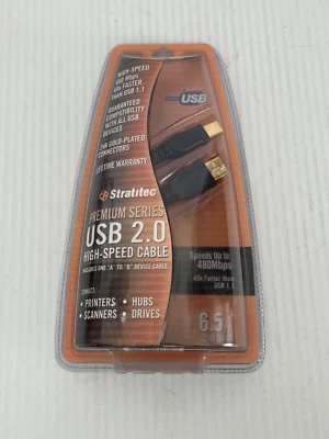 New Sealed Stratitec Premium Series USB 2.0 High Speed Cable - Image 1 of 4