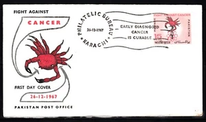PAKISTAN 1967 FIGHT AGAINST CANCER SCOTT 247 FDC UNUSED - Picture 1 of 1