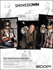 Shinedown Eric Bass Barry Kerch Zach Myers 2008 ZOOM recorder advertisement ad - Picture 1 of 3