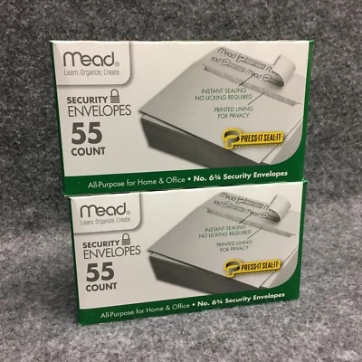 110 Mead 6-3/4 Security Envelopes Press It Seal It Self Adhesive NEW - Image 1 of 2