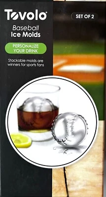 Tovolo Baseball Shaped Large Stackable Ice Molds-Slow Melts- 2 each- New In Box - Image 1 of 4