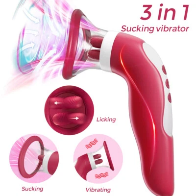 Clitoral Stimulator Sucking Licking G Spot Vibrator 3 in 1 Sex Toys For Women UK - Image 1 of 4