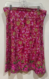 Nadines Creations Womens Cherry Blossom Japanese Print Midi Flowy Skirt Size XL - Picture 1 of 4