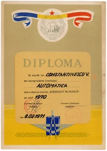 Romania, 1971, Communist Propaganda Diploma - Frontworker, RSR - Picture 1 of 1