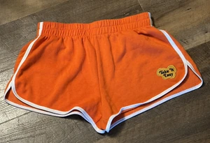 Vintage 1960s 1970s Orange Take It Easy Shorty Hot Shorts Rollerskating Size L - Picture 1 of 4