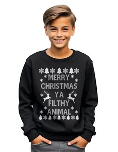 "Filthy Animals Christmas" sweatshirt - Funny and Festive! Unisex Printed Design - Picture 1 of 34