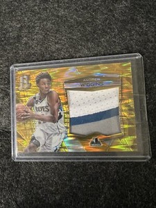 Andrew wiggins gold prizm spectra 3/10 jersey patch 2015-16 panini