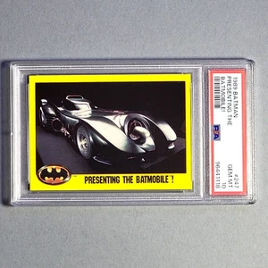 1989 Topps Batman Movie card - Presenting the Batmobile - PSA 10 Gem Mint Rare - Picture 1 of 2