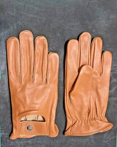 Driving Gloves Car Motorcycle Biker Genuine Leather Police Driver Glove Brown-45 - Picture 1 of 3