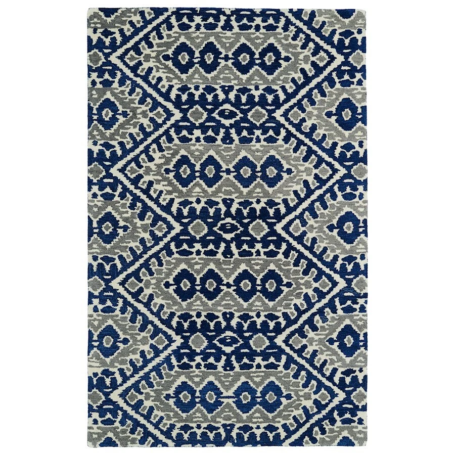 Tapete de área Kaleen Rugs GLB01 inspiração global, azul, 5'x7'9" - GLB01-17-579 - Imagem 1 de 1