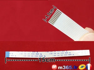 NAPPE 10 pins universel nappe standard 15cm largeur 11mm (connecteur opposée) - Imagen 1 de 1