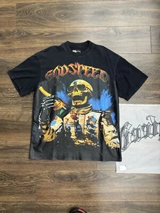NEW Godspeed skeleton Logo tee men's cotton washed short sleeved T-shirt - Picture 1 of 2