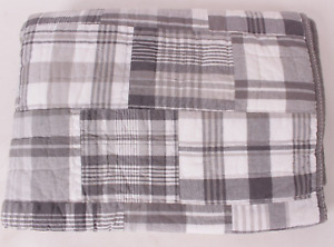 Pottery Barn Kids Gray Madras toddler quilt - plaid