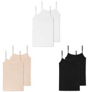 Schiesser Women's Spaghetti Top, 2 Pack - Single Jersey, Series 95/5, Solid - Picture 1 of 14