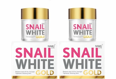 2 peças. SNAIL WHITE GOLD Creme Clareador de Pele Anti Envelhecimento Restauração Reparador 50g. - Imagem 1 de 4
