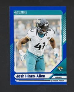 2024 Donruss #2 Josh Hines-Allen Prensa Prueba Azul - Jaguares - Imagen 1 de 3