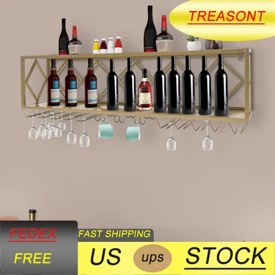 Anti-Corrosion Wine Rack Bar Two-In-One Rack Wall-Mounted Invert Wine Glass Rack - Image 1 of 4