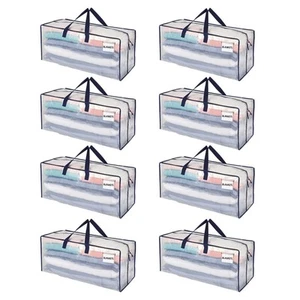 8 Pack Moving Bags w/Backpack Straps, Heavy Duty, Moving Boxes Alternative, P... - Picture 1 of 6