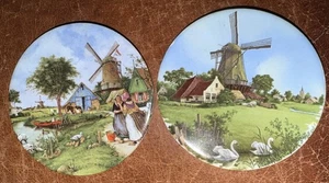 LOTE De Colección De 2 Posavasos Holanda Azulejo Decorativo Azul Delft + Color - Imagen 1 de 3